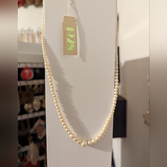 Glass Faux Pearl Strand Necklace - Picture 1 of 2